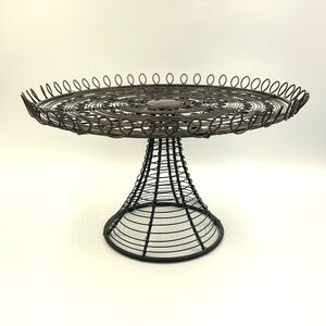 Crate and Barrel Vintage Style Wire Cake Stand Rustic Farmhouse Decorative EUC